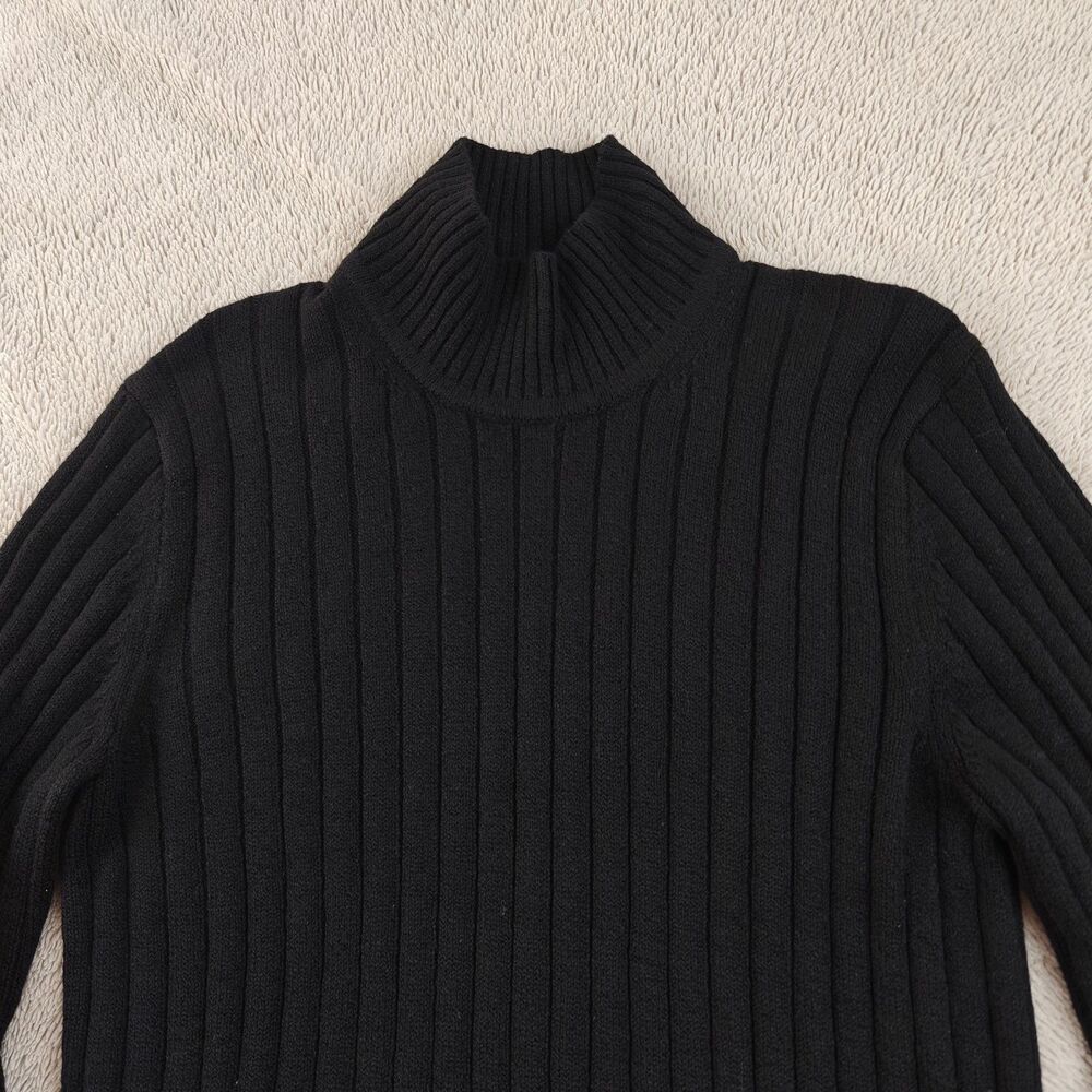 Banana Republic Cozy Turtleneck Sweater Men's M Black Ribbed Mockneck NWT - Picture 3 of 7